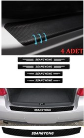 Resim Ssangyong Xlv İçin Uyumlu Aksesuar Oto Bağaj Ve Kapı Eşiği Sticker Set Karbon 
