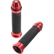 Resim Chuangyinshop Kırmızı Motosiklet Dirt Bike 0.87inç Scooter Rubber Tutamak Grip Pedal 