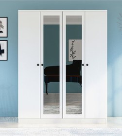 Resim Gm 053 Hayal 4 Kapılı Aynalı Düğme Kulplu Gardırop 