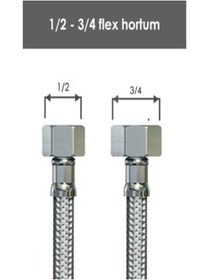 Resim Genel Markalar Sızdırmaz Çelik Bağlantı Hortum 3/4-1/2 100 cm 