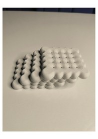 Resim 4'lü Petibör Bisküvi Şeklinde Bardak Altlığı Beyaz 