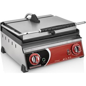 Resim Kutlu 16 Dilim Altı Düz Tost Makinesi Elektrikli 