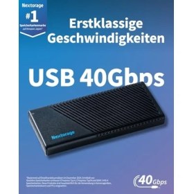 Resim Nextorage SSD Harici 4 Tb USB 40 Gbps Usb4 GEN3X2 Tip-C Maks. Okuma Hızı 3900MB/S Maks. Yazma Hızı 3800MB/S Windows Macos Ipados Uyumlu 4000GB NX-PS1PRO4TB Taşınabilir SSD 