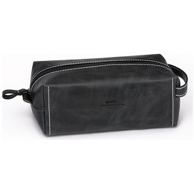 Resim Deri Company Kadın Hakiki (Gerçek) Deri Kozmetik Çantası Crazy Desenli Antrasit Gri 214501 Antrasit - Gri 