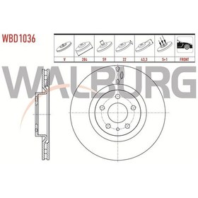 Resim Walburg-wbd1036 - Fren Dıskı On Havalı 5 Bjn 284 22 59 43,3 Fıa 