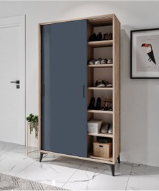 Resim Freya Portmanto Sürgülü Tamamı Mdf Flora Antrasit 