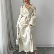 Resim Elegant Kelebek Desenli Saten Askılı Gecelik Elbise ile Dantel Detay - Polyester, Tüm Mevsim, Uzun Kollu, Çiçek Deseni, Yetişkin, Elegant Giysi|Kelebek Desenli Elbise|Dantel Detay 