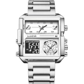 Resim Hanyang Beyaz S Lüks Marka Lıge Büyük Arama Spor Izle Erkekler Için Çelik Bant Su Geçirmez Kronograf Iş Saati Aydınlık Kuvars Kol Saati Adam (Yurt Dışından) 