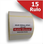 Resim Kalite Barkod 15 Rulo Termal Etiket 60X30 MM 