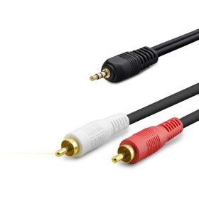 Resim Genel Markalar 3.5 Mm To 2Rca Kablo 2Lıne Gold 10M Siyah HDX1061 