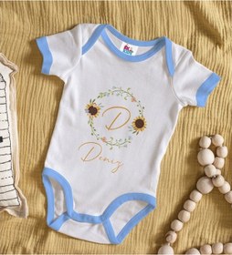 Resim Bitmeyenkartus Bk Kids Kişiye Özel Mavi Bebek Body Zıbın - Model 134 Çok Renkli 