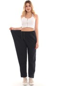 Resim KonForYou Unisex Beli Bağcıklı Çift Örme Büyük Beden Oversize Eşofman Altı 
