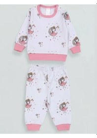 Resim Breeze Kız Bebek Desenli Pamuklu Pijama Takım-15340 Beyaz 