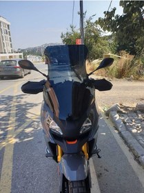 Resim Motocam Peugeot Xp 400 Siperlik Ön Cam 2023 2024 Model 61cm Siyah Renkli 4mm Orta Boylu Cam 
