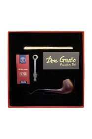 Resim Don Gusto Atomic German 9mm Gül Ağacı Pipo Seti – Vişne Bordo 