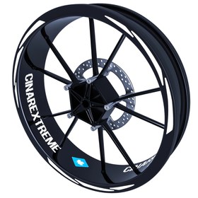 Resim Çınar Extreme 3 Parça Tasarımlı Jant Şeridi Sticker Floresan Beyaz 