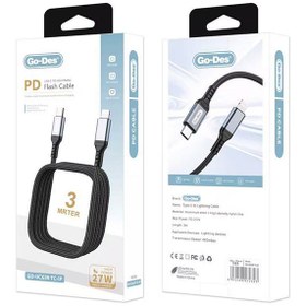 Resim Go-Des GD-UC639 Type-C to Lightning PD Hızlı Şarj Kablosu 27W 3M - Siyah 