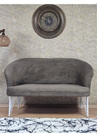 Resim Zafir İkili Teddy Beyaz Boyalı Telli Ayak Çay Seti Koltuk İkili Berjer , Balkon, Salon, Ofis Kahverengi 