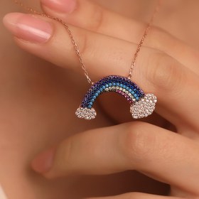 Resim Ravza Gümüş 925 Ayar Gümüş Gökkuşağı Kolye 