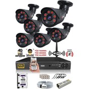 Resim IDS DS-2015HD-SET6-1TB-BLACK 6 Kameralı 1080P Full HD 5 MP Sony Lensli Kamera Seti - 2015 