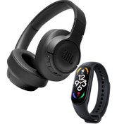 Resim Jbl Uyumlu Tune 700BT Kablosuz Kulaklık Siyah Renk ve Xiomi Uyumlu Mi Ban 7 Akılı Bileklik 