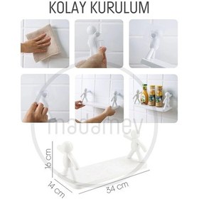 Resim Madamev Kendinden Yapışkanlı Duvara Monte Craft Banyo Rafı Mutfak Organizeri 2'Li Çok Renkli 