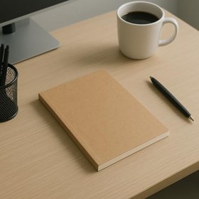 Resim Fark Tanıtım Amerikan Ciltli, A5 Çizgili Not Defter, 64 Yaprak, 90 gr. Ivory Kağıt, Ofis İçin İdeal, Plan (Kraft Kapak) 