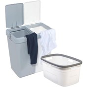 Resim Geseus Motek 80 Litre Kirli Çamaşır Sepeti Çamaşır Selesi İkili Çeyiz Seti Gri Beyaz 