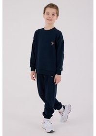 Resim U.S. Polo Assn. Lisanslı Erkek Çocuk Alt Üst 2 Parça Eşofman Takımı Us2228 Lacivert 