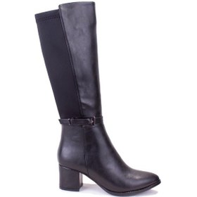 Resim Dagoster Dza07-928730 Siyah Streçli Klasik Topuklu Kadın Çizme 001 