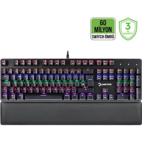 Resim Gamepower Ogre Rainbow 60M Red Switch Türkçe Q Mekanik Gaming Klavye 