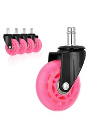 Resim Karr Gaming S-Wheels Motion Silikon Oyuncu Koltuğu Tekeri 75mm - Pembe | Ofis Koltuk Tekeri | Sessiz 