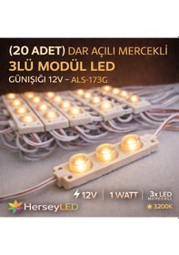 Resim 20 Adet Dar Açılı Mercekli 3 Watt Modül Led Günışığı Als-171g 12v Günışığı 