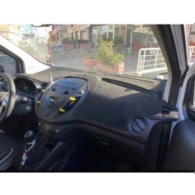 Resim 2013-2020 Modellerine Uygun Ford Connect Torpido Koruma Halısı Siyah Kenar Renk Siyah 