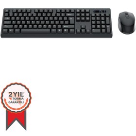Resim Torima TMK-01 2.4ghz Kablosuz Q Klavye Ve Mouse Seti Siyah 