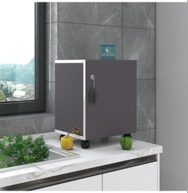 Resim Kenzlife mutfak dolabı zehra 068*030*032 gri kilitli tekerlekli banyo evrak ofis kitaplık ayakkabılık kiler 