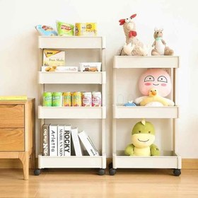 Resim Motek Tekerlekli Organizer Kare 4 Katlı Beyaz 360 Derece Dönen Tekerlekli 