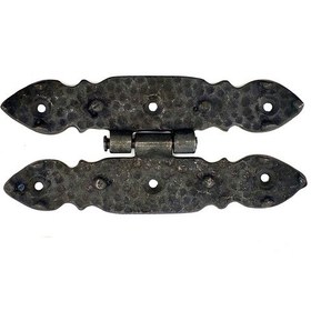 Resim Antika Tarz Dekoratif Pirinç Düğmeli Menteşe - 142x69 Mm, Oksit 1 Adet 