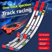 Resim Çocuklar için Eğitici Hediye, Alaşımlı Arabalı Rekabetçi Yarış Pisti Oyuncak Araç Oyunu 