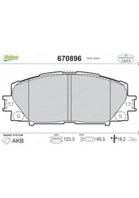 Resim Toyota Corolla On Fren Balatasi 1.8 Hybrid 2019-2024 Valeo 670896 
