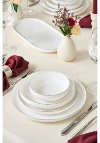 Resim Karaca Stream Bone Saturn 53 Parça 12 Kişilik Yemek Takımı Platin 