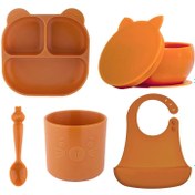 Resim Pandish Mamma Beslenme Seti 5'li - Kahverengi - Karamel / Standart 