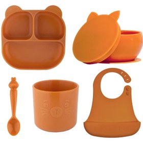 Resim Pandish Mamma Beslenme Seti 5'li - Kahverengi - Karamel / Standart 