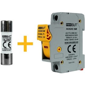 Resim Mexxsun 32a 1000v Dc Sigorta + Sigorta Yuvası 