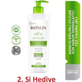 Resim Bioxcin Acnium Sebum Dengeleyici Yüz Yıkama Jeli 500ml 1 Alana 1 Hediye 