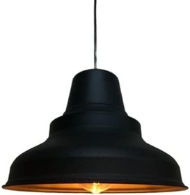 Resim Mylights Retro Rustik Metal Sarkıt Siyah İçi Altın 