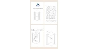 Resim Durul Duşakabin Kare Altın Profil 5mm Şeffaf Cam H:190 cm 