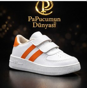 Resim Papucumun Dünyası Günlük Bebek Çocuk Sneaker Cırt Cırt Bantlı Spor Ayakkabı Yürüyüş Ayakkabısı Turuncu 