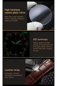 Resim OLEVS SU GEÇİRMEZ ÇELİK DERİ KORDON TARZ ŞIK ERKEK KOL SAATİ MODEL 6898 