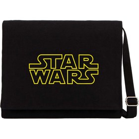 Resim Star Wars Logo Line Siyah Kanvas Postacı Çantası - Siyah 